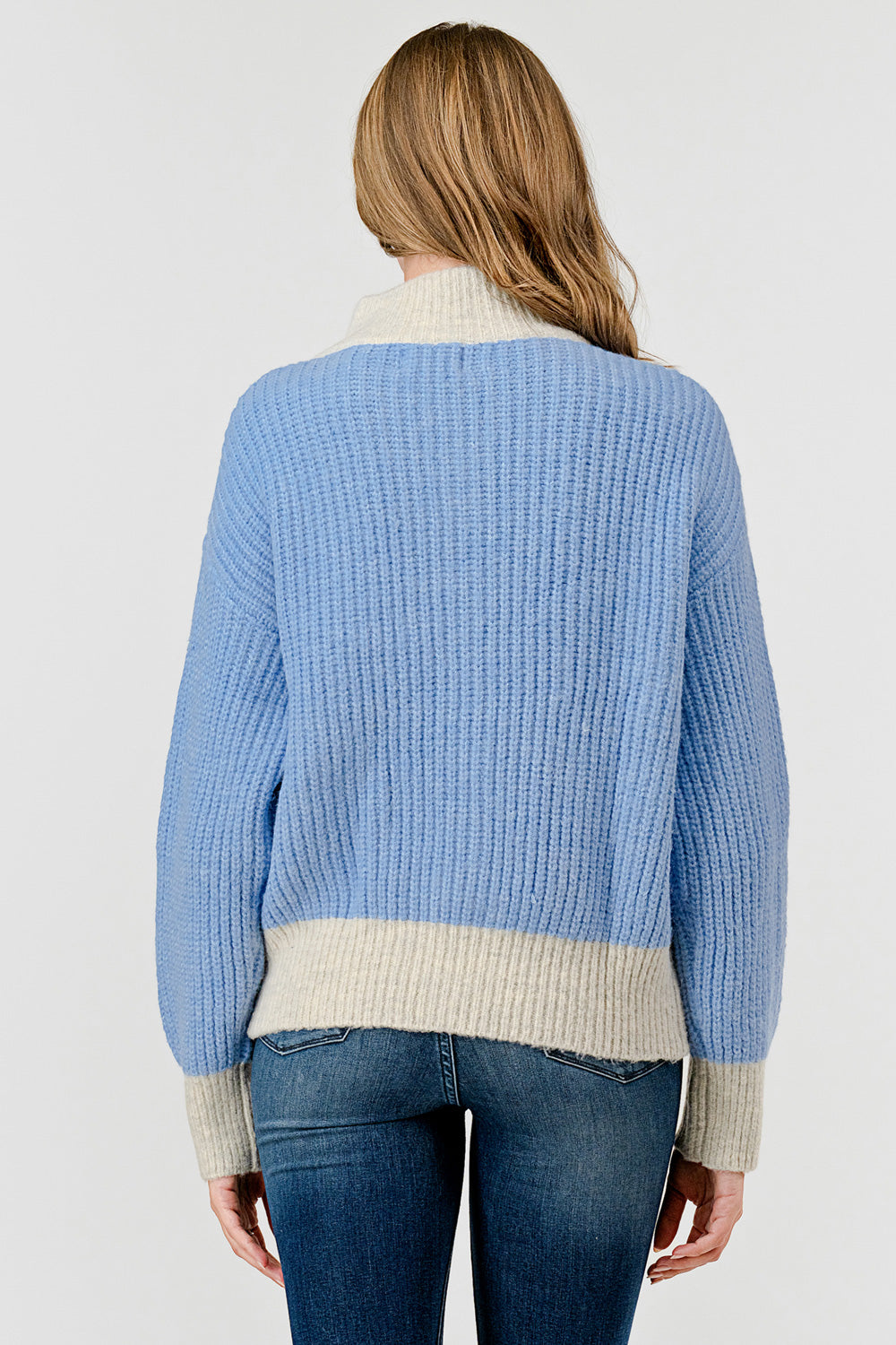 Periwinkle & Cream Knit Cardigan