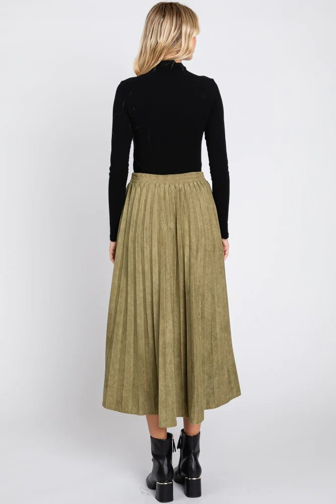 Willow Pleated Brushed Skirt
