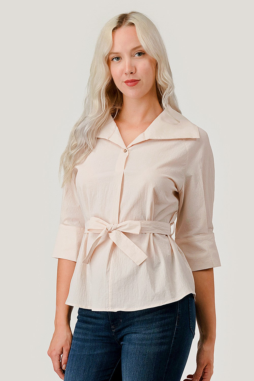 Blush Tie-Waist Blouse