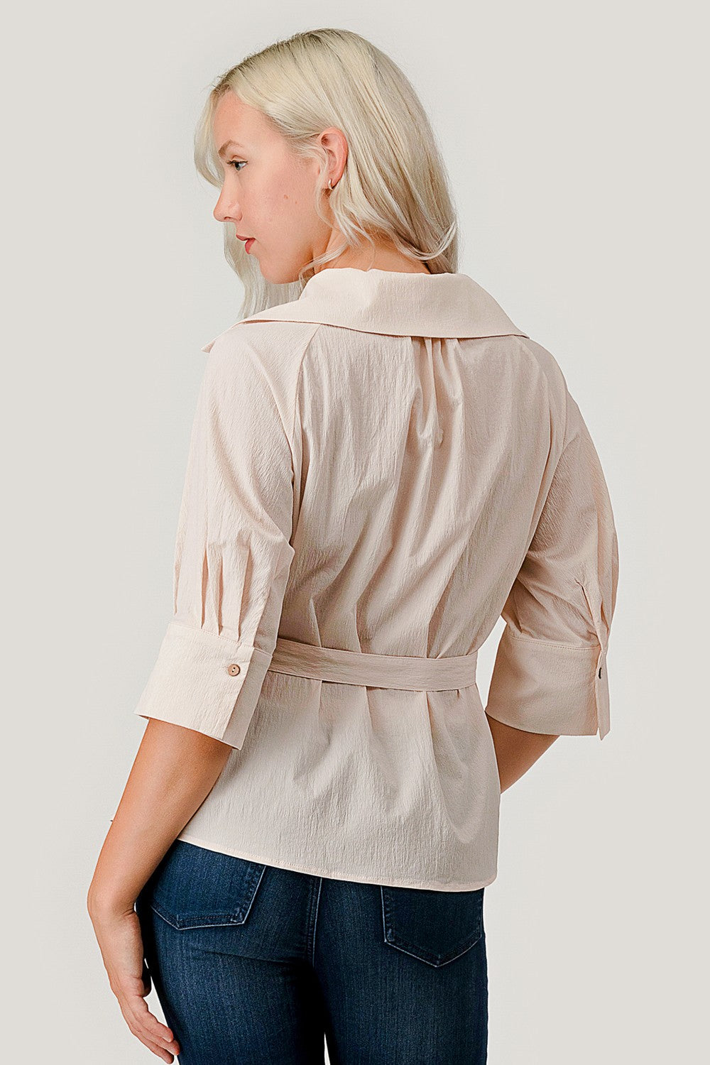 Blush Tie-Waist Blouse