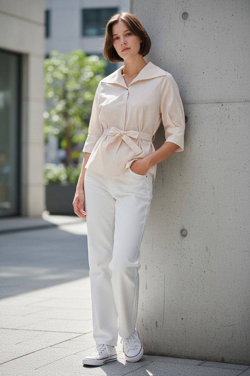 Blush Tie-Waist Blouse